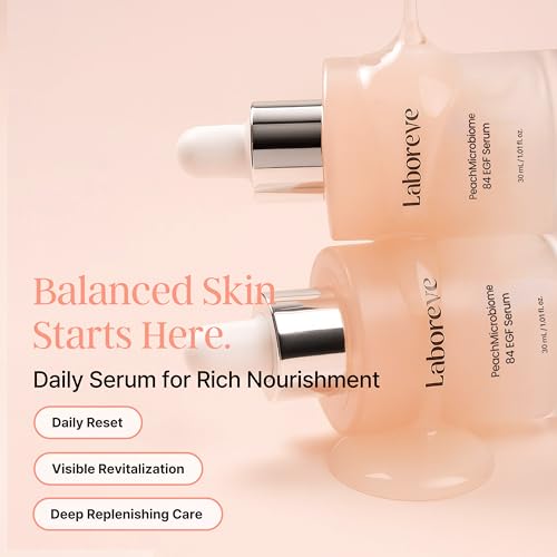 Image of PeachMicrobiome 84 EGF Peach Serum, Niacinamide & Allantoin to Support Skin Barrier and Calm Skin - Suitable for Sensitive Skin Types, Korean Skin Care (30ml / 1.01 fl. oz.)