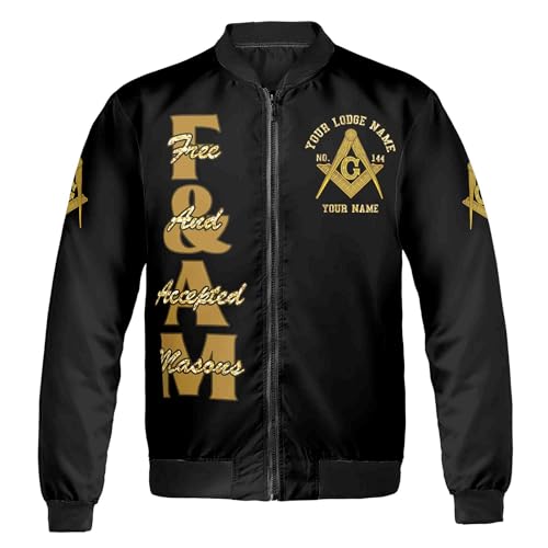 Customize Name F. & A.M. Father of All PHA Freemasonry Masonic Bomber Jacket2