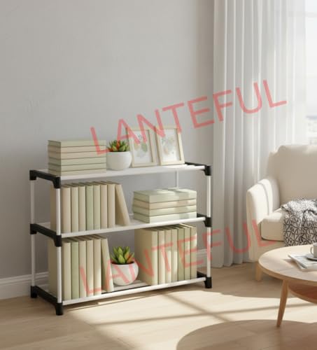 Image of 3 Layer Bookshelf, Portable Plastic Book Rack, Children's Home Decor Organiser for Books and Clothes Book Self 3 Cases Portable Book Shelf, Kids Books Racks for Home Plastic,Book Shelves, Book Stand