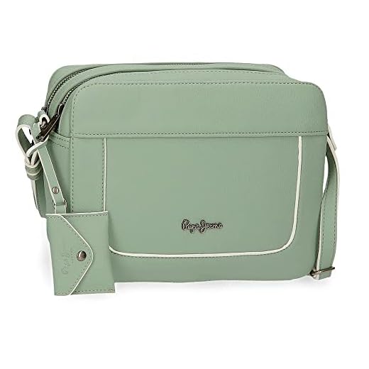 Pepe Jeans Jeny Bandolera Dos Compartimentos Verde 24x16x9 cms Piel sintética