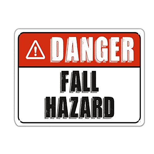 Panneau d'avertissement métallique facile à monter Danger Fall Hazard - 2