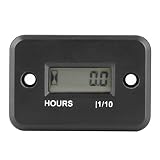 Tomantery Contaore Digitale Impermeabile Piccolo Contagiri LCD per Tosaerba con Motore a Gas Moto ATV UTV, Resina Epossidica Nera, 2,1x1,5x0,6 Pollici