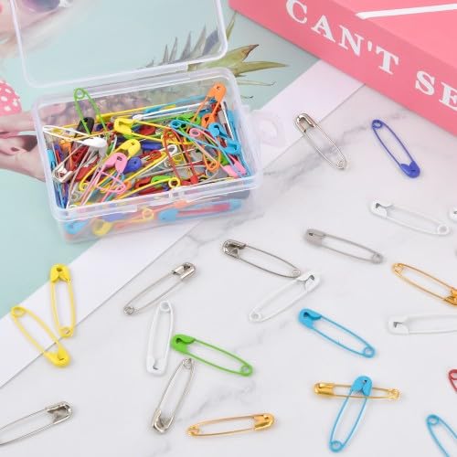 100 Spille Da Balia Colorate - Spilloni Per Scialle, Cucito E DIY, Con Scatola Portatile - Foto 4