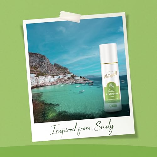 Image of Layer'r Wottagirl Sicilian Pistachio Fragrance Mist for Women 120ml | 100% Vegan | Sweet Pistachio, Bergamot & Vanilla Scent | Long-Lasting Body Mist | Alcohol-Free | IFRA Certified