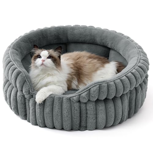 Bedsure ComfyFleece™ Cat Bed, Washable Round Cute Cat Beds for