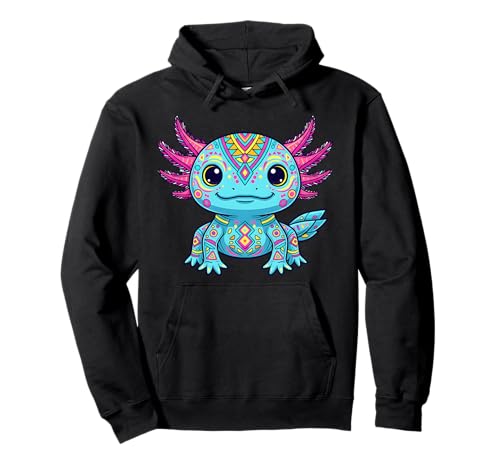 Mexican Aztec Axolotl Ancient Mesoamerican Mythology Art Pullover Hoodie
