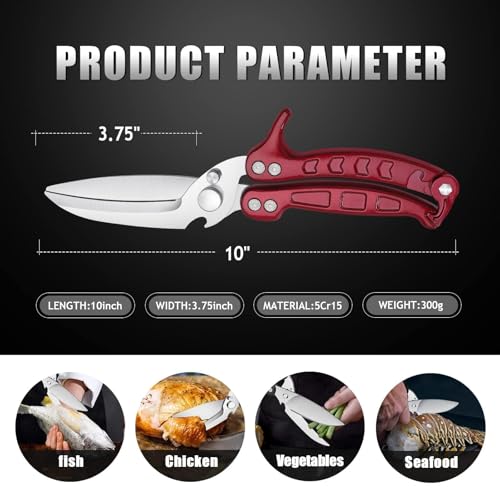 Image of DRAGON RIOT Heavy Duty Poultry Shears - A Must Have Kitchen Shears for Chicken and Meat Cutting - Dishwasher Safe and Stainless Food Kitchen Scissors for Thanksgiving