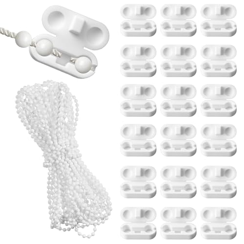10 Meter Rollo Kette Perlenkette Blindkette Ersatzkette Rollo mit 10 Stück Kettenverbinder Rollokette Mit Kettenverbinder Roller Blind Chain Ersatzkette Roll für Vertikaljalousien Rollos Jalousien