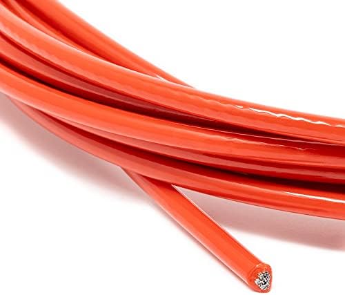 Skipping Rope Spare Replacement Cable for Crossfit, Fitness and Boxing by Velites | Red PVC, Steel 2.5 mm Diameter | For Beginners | Compatible with Other Brands.