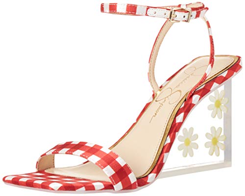 Jessica Simpson Women's Aysie Wedge Sandal, Red Combo, 11