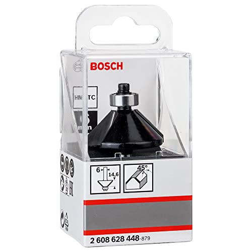 Bosch Fresa de chanfrar/aparar laminados 6 mm, D1 34,9 mm, B 11,1 mm, L 14,6 mm, G 56 mm, 45°