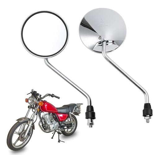 Image of Mokuo Motorcycle Rearview Mirror in Aluminium Alloy Material with 8MM Bolt Fit for Most Motocycle Dirt Bike Scooter Moped, Silver Color
