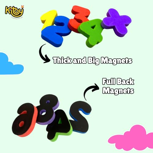Image of Number and Symbol Magnets -35 Total Magnets | 30 Numbers and 5 Operator Fridge Magnets | Colorful ABC Educational Toy Set Preschool Learning Counting & Problem Solving
