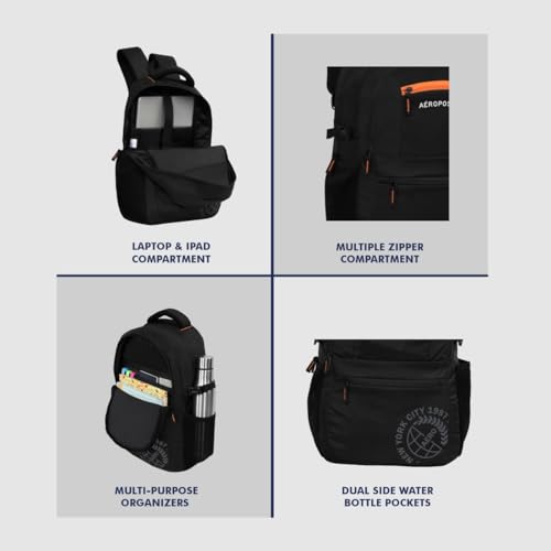 Image of Aeropostale Backpack Basin | Durable 2-Compartment Laptop Backpack with Rain Cover Compartment | Bag for School, College and Work | Padded Back and Multiple Utility Pockets
