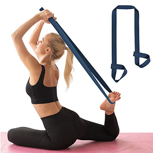 Zooeass Yoga Mat Strap, Adjustable Durable Yoga Mat Carrier & Stretching Strap, 5.9Feet, Multiple Color Choices (Blue,5.9Feet) #TOP3