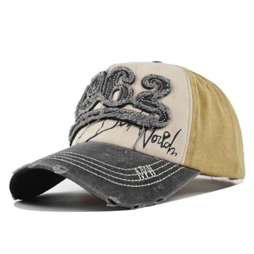 Handcuffs Unisex Denim Baseball Cap Yellow - Image 2