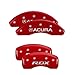 MGP Caliper Covers Caliper Cover Compatible With 2019-2022 Acura RDX, Red Powder Coat Finish Brake Caliper Covers, Acura and RDX Logo Engraved with Silver (4-Pack) 39024SRDXRD