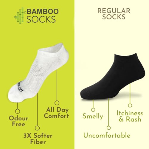 Image of HEELIUM Bamboo Ankle Socks for Men & Women | Ultra-Soft, Odour-Free, Thin & Breathable | 3X Softer than Cotton | Sizes - M (UK 4-8) & L (UK 9-13)