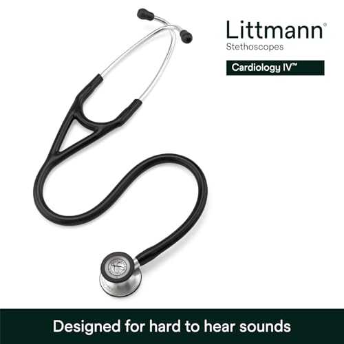 Image of 3M Littmann Cardiology IV Diagnostic Stethoscope, 6152, More Than 2X as Loud, Weighs Less, Stainless Steel Chestpiece, 27 inch Black Tube