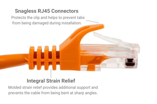Cable de red Cat6 UTP patch cord 1 ft naranja miniatura 3