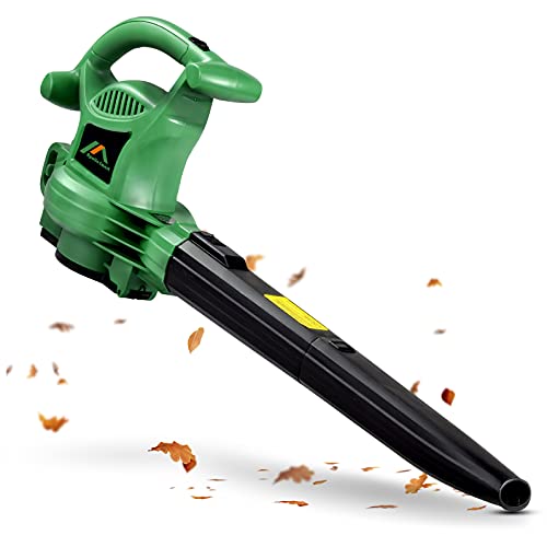 ApolloSmart 3-in-1 Leaf Blower, Mulcher & Vacuum, Corded Electric 120V 12-A , 220MPH / 2 Stage Variable Speed, for Lawn & Garden (Includes Collection Bag)