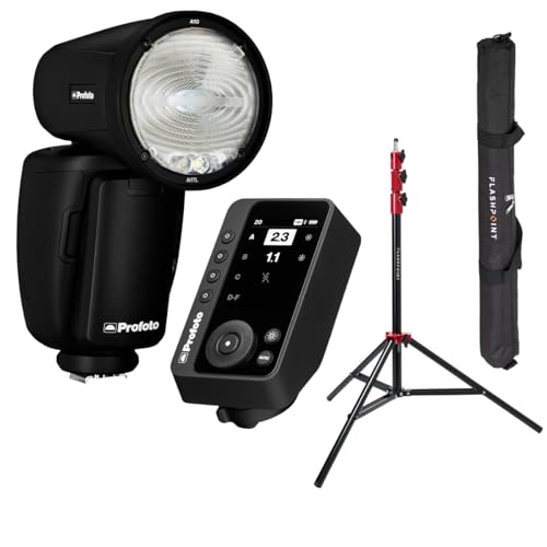 Profoto A10 Flash for Nikon, Bundle with Connect Pro Transmitter and Light Stand