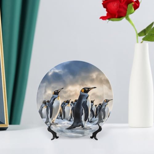 Plato decorativo Sea Penguin Bone China 6 pulgadas miniatura 6