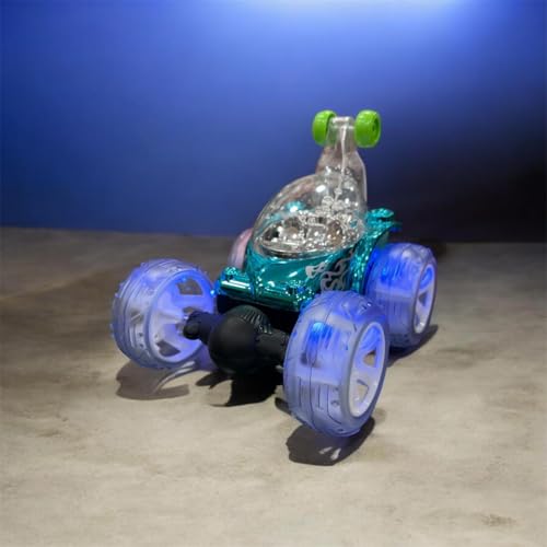 Image of Toyboi Storm Radio Control Stunt Car, Remote Controlled, LED Lights, 360 Degree Rotation, USB Rechargeable, Ages 4+