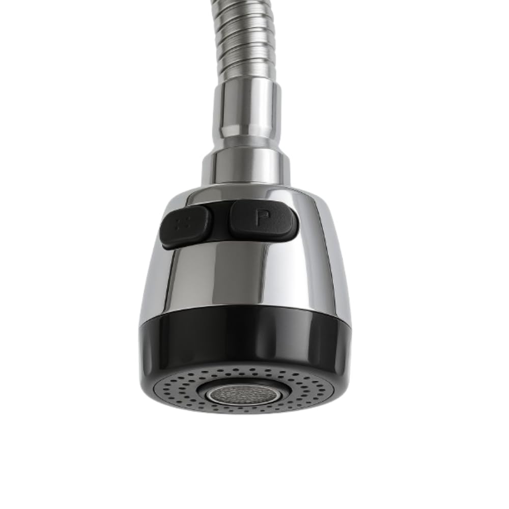 Rubinetto Cucina Cromo Con Leva Monocomando – Miscelatore Girevole 360°, Aeratore Anticalcare, Flessibili Inclusi, Cartuccia 35mm, Salvaspazio