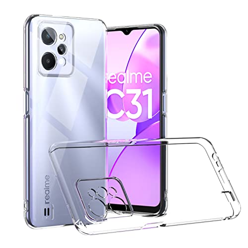 Image of Case Creation New Realme C31 Premium Imported 0.3mm Crystal Clear Totu Silicone Transparent Flexible Soft Corner Protection with TPU Slim Back Case Color Cover for Oppo Realme C31