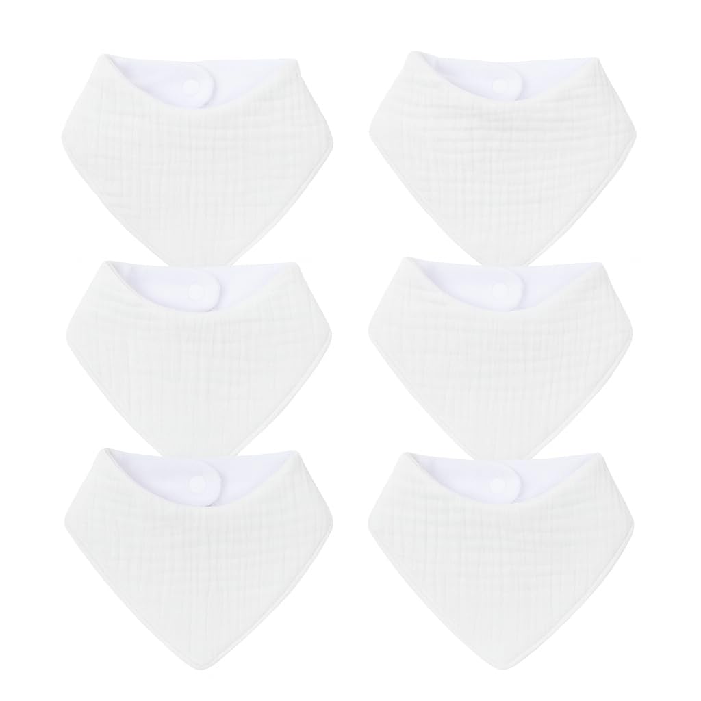 MINKU CREATIONS Double Layer Crinkled Muslin Bibs – Ultra-Soft, Absorbent & Breathable Baby Bibs for Teething & Feeding-image-19