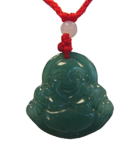 Feng Shui Import Chinese Green Jade Buddha Pendant Bringing Happiness