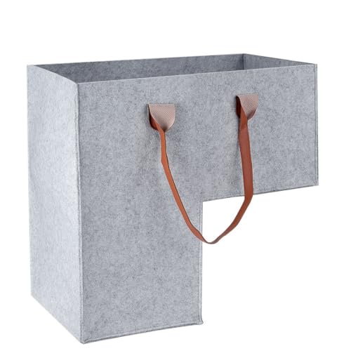 Felt Stair Storage Basket, Large Foldable Staircase Organizer Bin with Handle