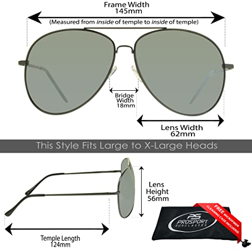 Image of proSPORT Aviator Big & Tall Sunglass Mens Oversize Extra Large & Wide Fit Polarized Available
