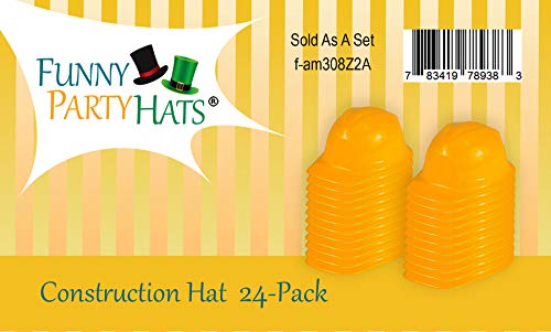 Funny Party Hats Construction Party Hats - 24 Pack - Construction Hats - Soft Plastic Hats - Construction Party Supplies #TOP4
