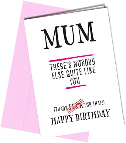 Funny Word Puzzle Birthday Card For Mum - 5.7x5.7 Inch Quiz Design Blank Inside Card From Son Or Daughter