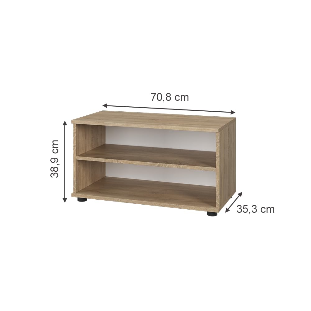 Vicco Mobile da soggiorno Berno, Sonoma, 70.8 x 38.9 cm con 2 scomparti, per la conservazione di libri e oggetti decorativi
