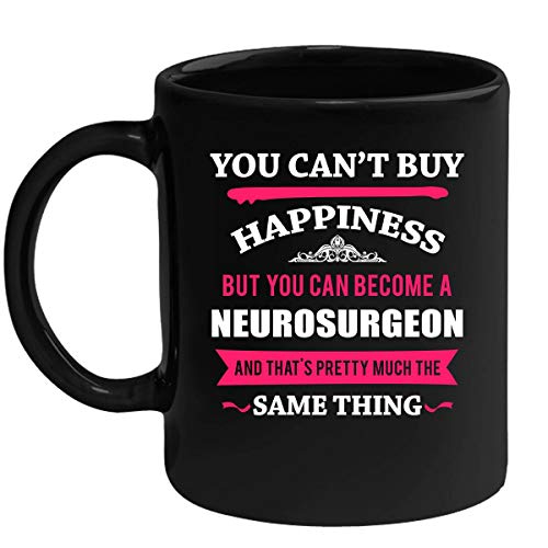Taza Neurocirujano Regalo para Neurocirujano Taza Negra Regalo Regalo para Amante del Café o del Té, Regalo de Navidad para Coworker