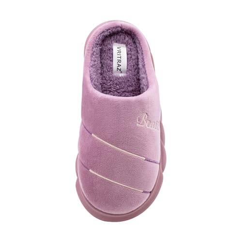 Image of VRITRAZ Women's Comfort Slip On Closed Toe Warm Winter House Clog Indoor Slipper