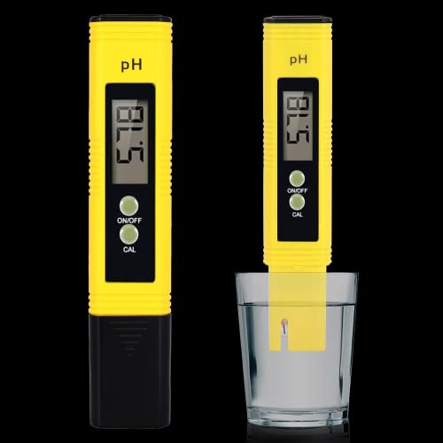 Foto von PH Messgerät für Wasser, Aquarium, Teich, PH Wert Messgerät,Pool Digital, 0.00-14.00 pH-Meter Messer, Hohe Auflösung von 0.01 mit Buffer/Kalibrierung Set