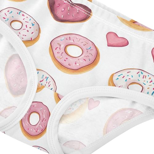 Wusikd Doughnuts Girls' Underwear Cotton Hearts Girls Briefs Soft Toddler Underwear 2T4