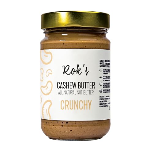 Rok’s Cashewbutter knusprig 300 g – 100 % Cashews | Proteinreich, vegan, glutenfrei, ohne Palmöl & Zuckerzusatz | Für Brot, Smoothies, Saucen, Backen & bewusste Ernährung
