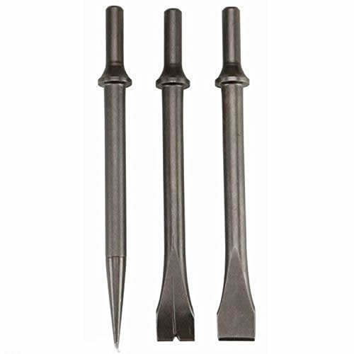 3 Pc Extra Long Bit Set for Air Chisel Punch Hammer Tool Flat Tapered Cutter