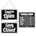 Open and Closed business hours signs, double-sided open closed signs, replaceable time business hours hanging decor, coffee bars, store, hotels, restaurants, doors, windows, glass walls