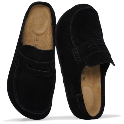 Image of 100% Genuine Leather Moccasin Style Clogs for Women - Fall Shoes for Women