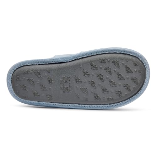 Image of Laura Ashley Ladies Embroidered Soft Terry Plush Scuff Slipper