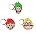 Llavero Super Mario x3, Mario Luigi e Wario, Ciondolo Mario Bross, Piatto, Rosso, Verde e Giallo, Bambini e adulti.