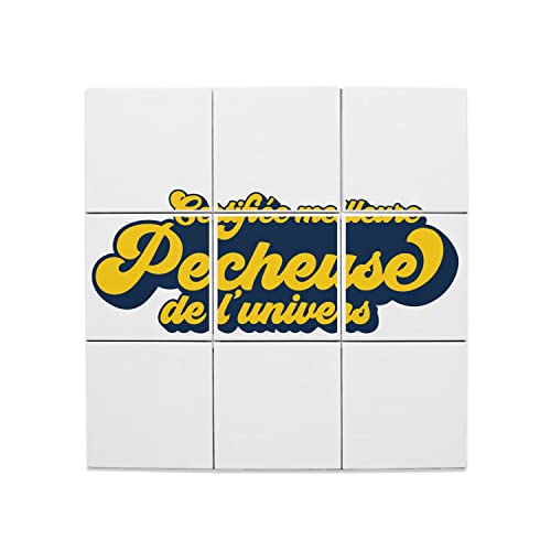 Carreaux céramique décoratif 20x20 cm lot de 9 pour passionnée de pêche en mer