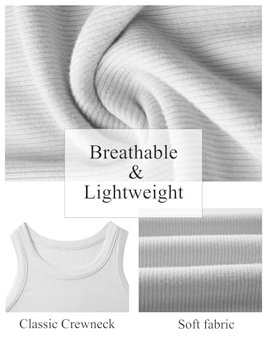 Womens Tank Tops High Neck Sleeveless Ribbed Tank Casual Basic Thick Strap Slim Fitted Racerback Shirts4
