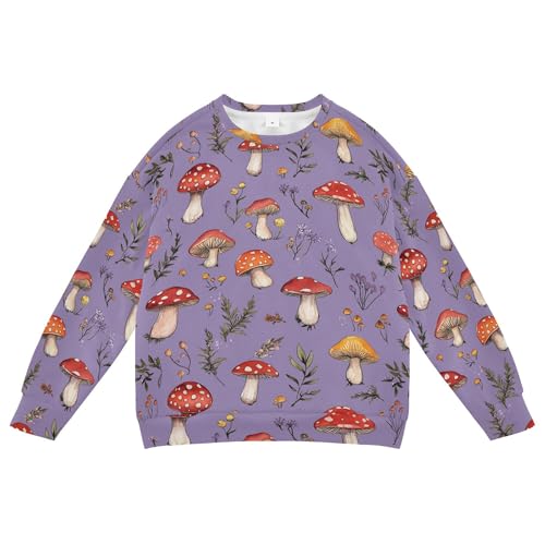 JUNZAN Red Mushrooms Taro Purple Kids Girls Sweatshirt Hoodie Long Sleeve Hoodies for Girls Party 4T